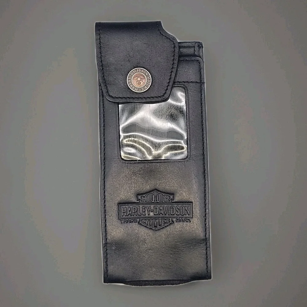 Harley Davidson Motorcycles Leather‎ Flip Phone Case Belt Clip Holder Pouch